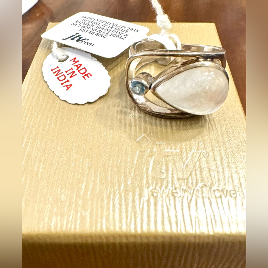 Arya Sterling Silver Moonstone And Topaz Ring New With Tags